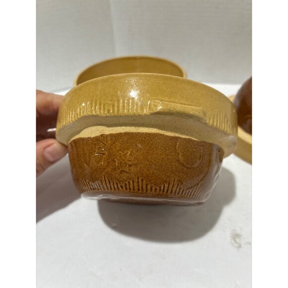 Cook-Rite Economy Health stoneware Small set bowls two-toned yellow Brown